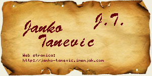 Janko Tanević vizit kartica